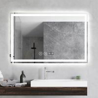 DUSEL Зеркало с подогревом, LED подсветкой Smart, часами, температурой и bluetooth DE-M1091 75x100 см